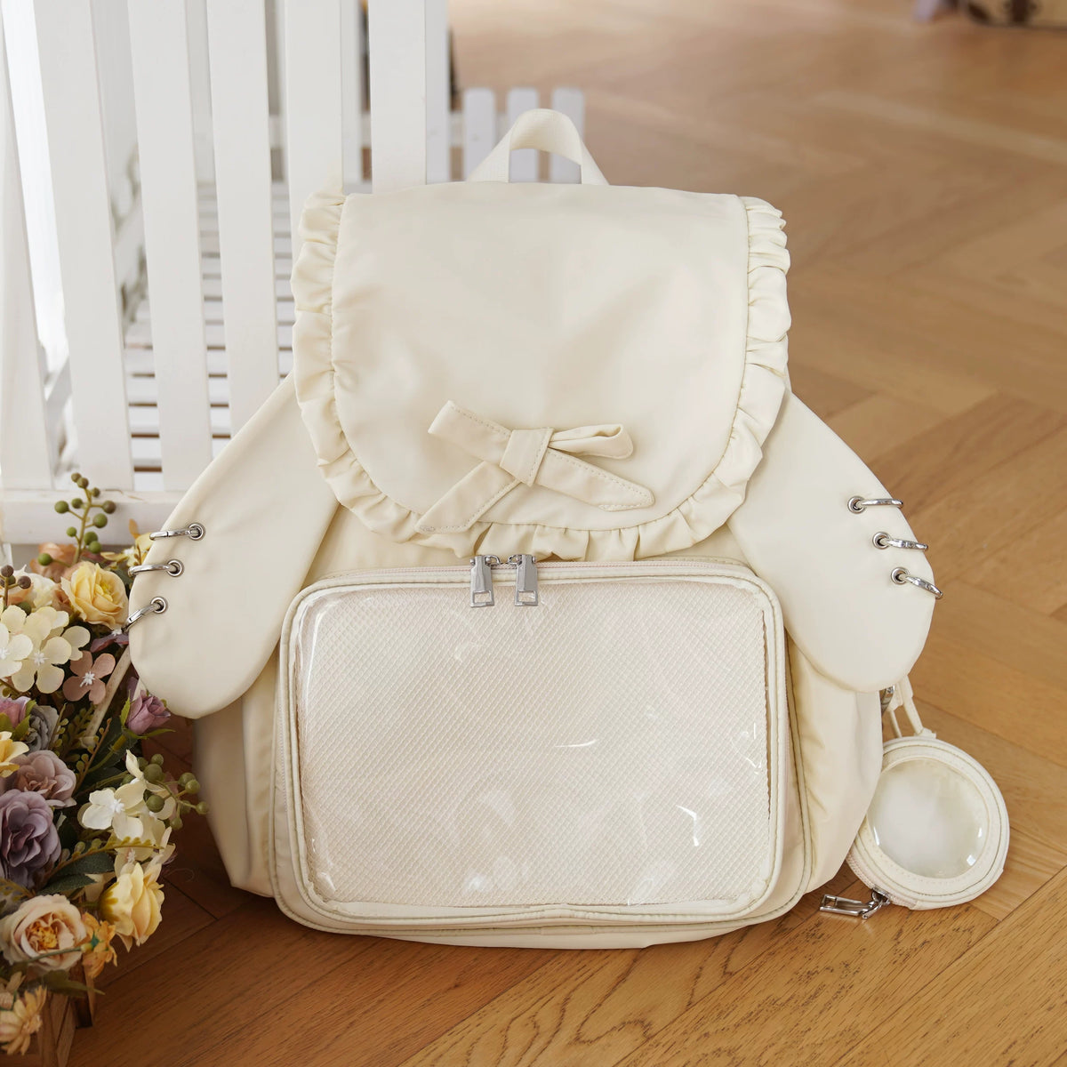 Ruffle Rabbit Ear Display Backpack product view 1