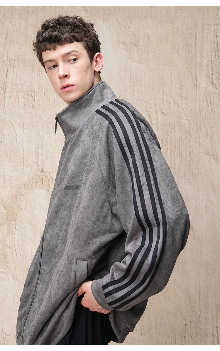 Triple-Stripe Relaxed Zip Track Jacket product view 5