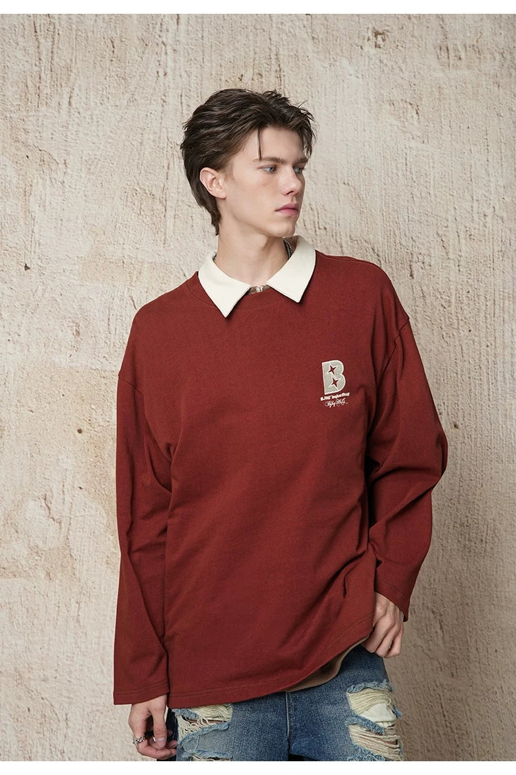 Heavy Cotton B-Emblem Long-Sleeve Top product view 4
