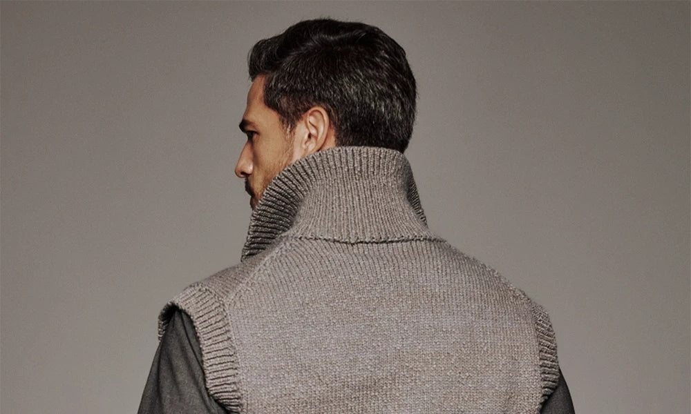 High-Collar Cotton-Blend Zip Vest product view 6