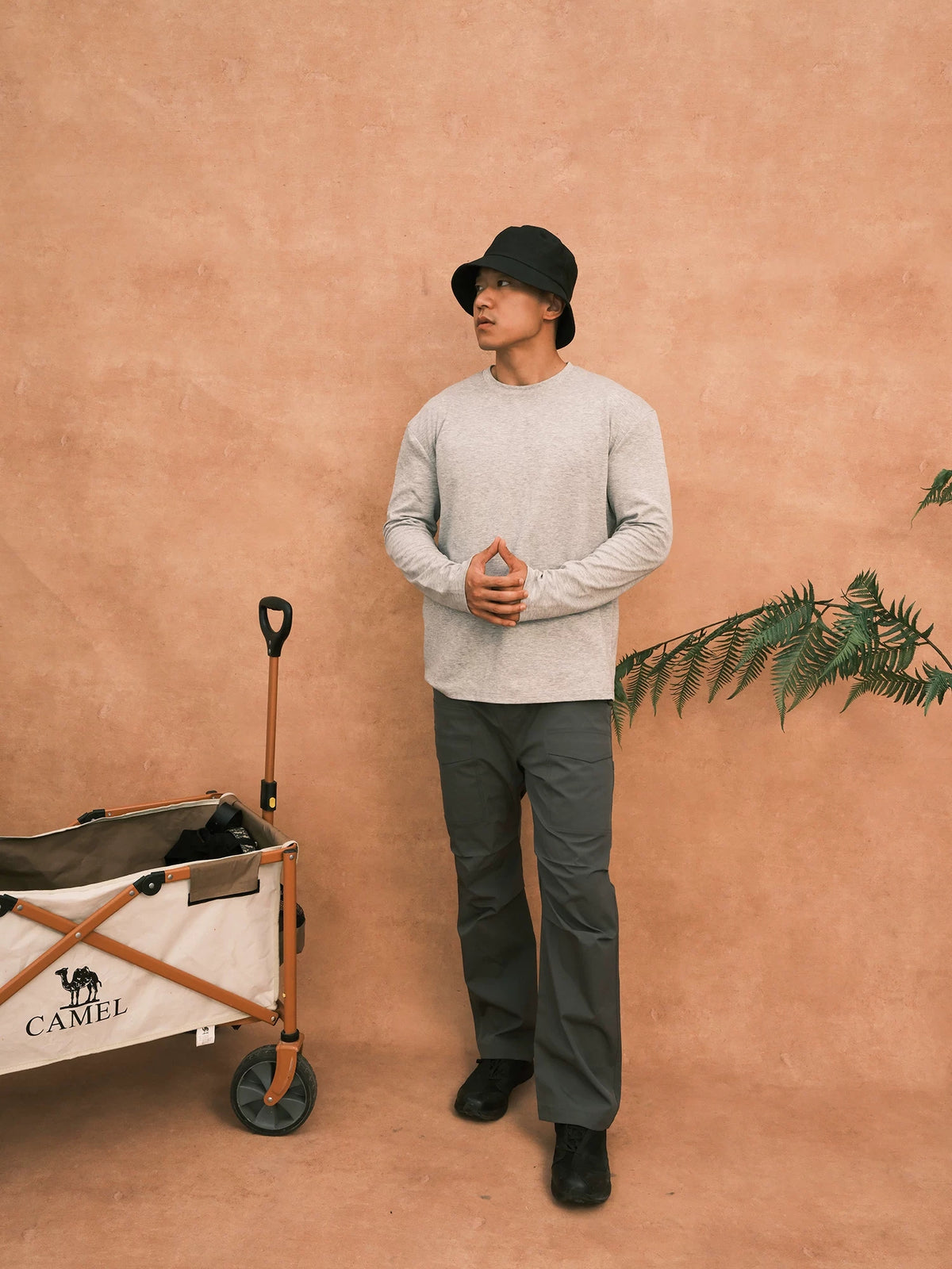 Heavy Cotton-Blend Long-Sleeve Crewneck product view 5