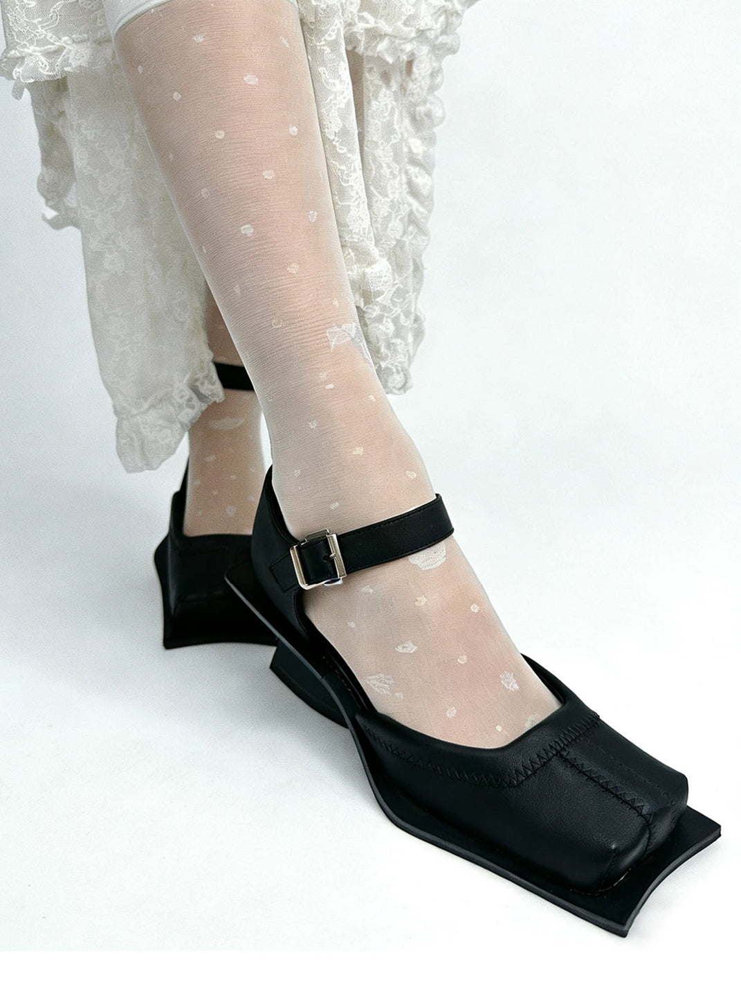 Square-Toe Cutout Block-Heel Sandals - View 2