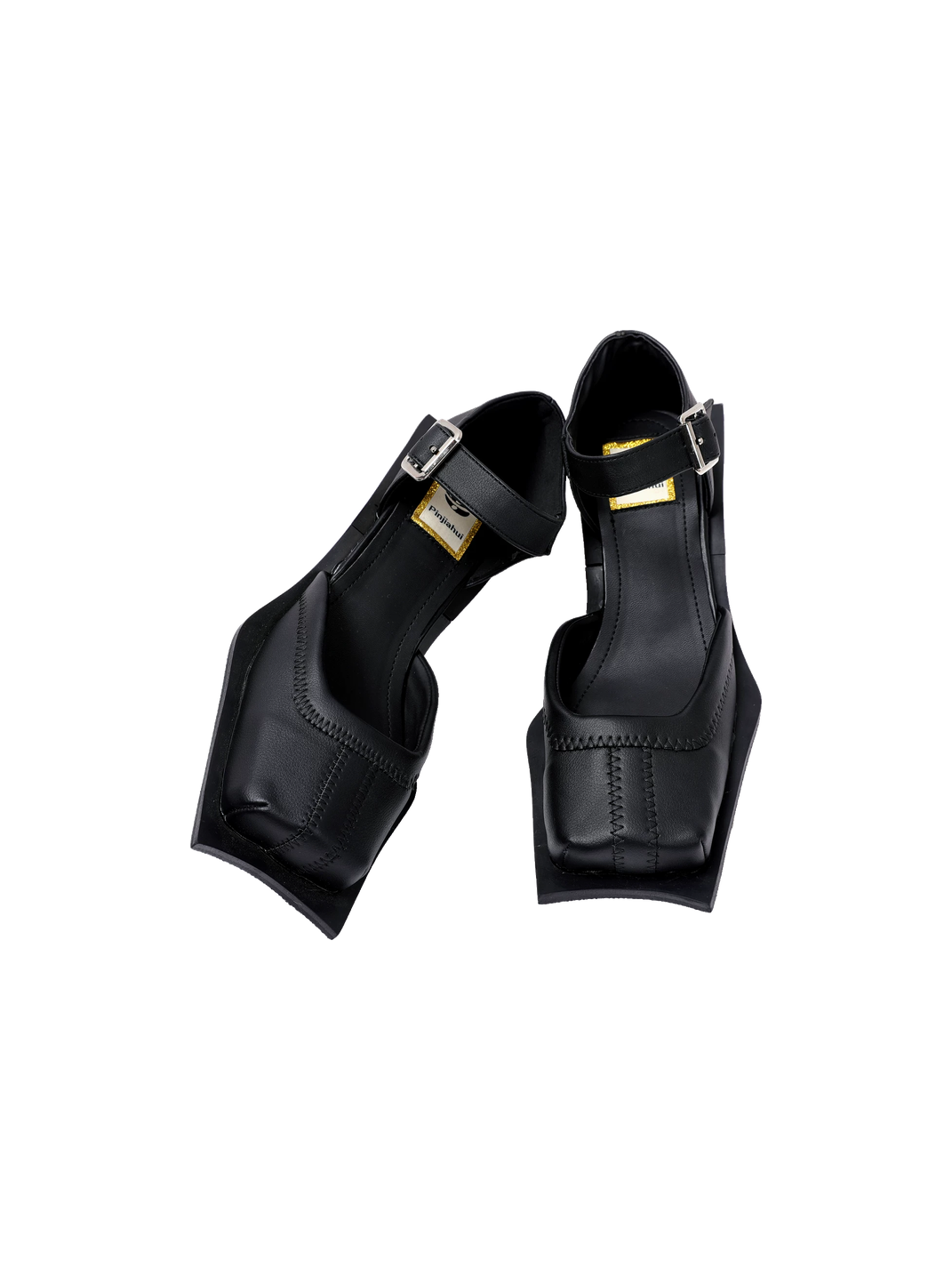 Square-Toe Cutout Block-Heel Sandals - View 8