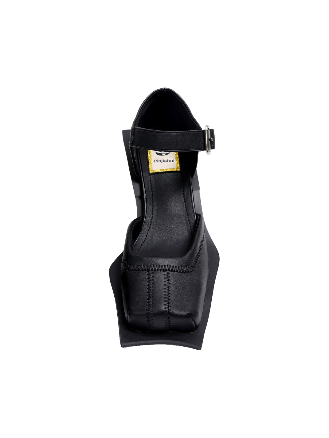Square-Toe Cutout Block-Heel Sandals - View 9