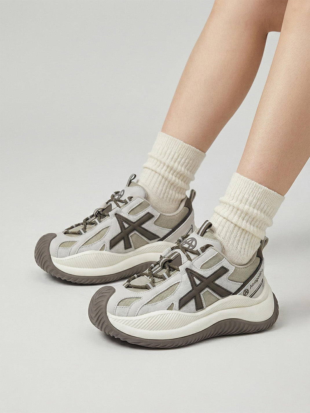 Star-Lace Wave-Sole Chunky Sneakers - View 32