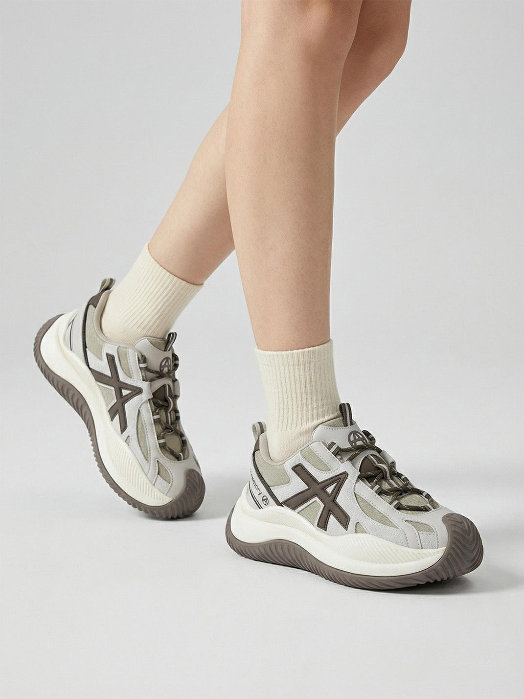 Star-Lace Wave-Sole Chunky Sneakers - View 33