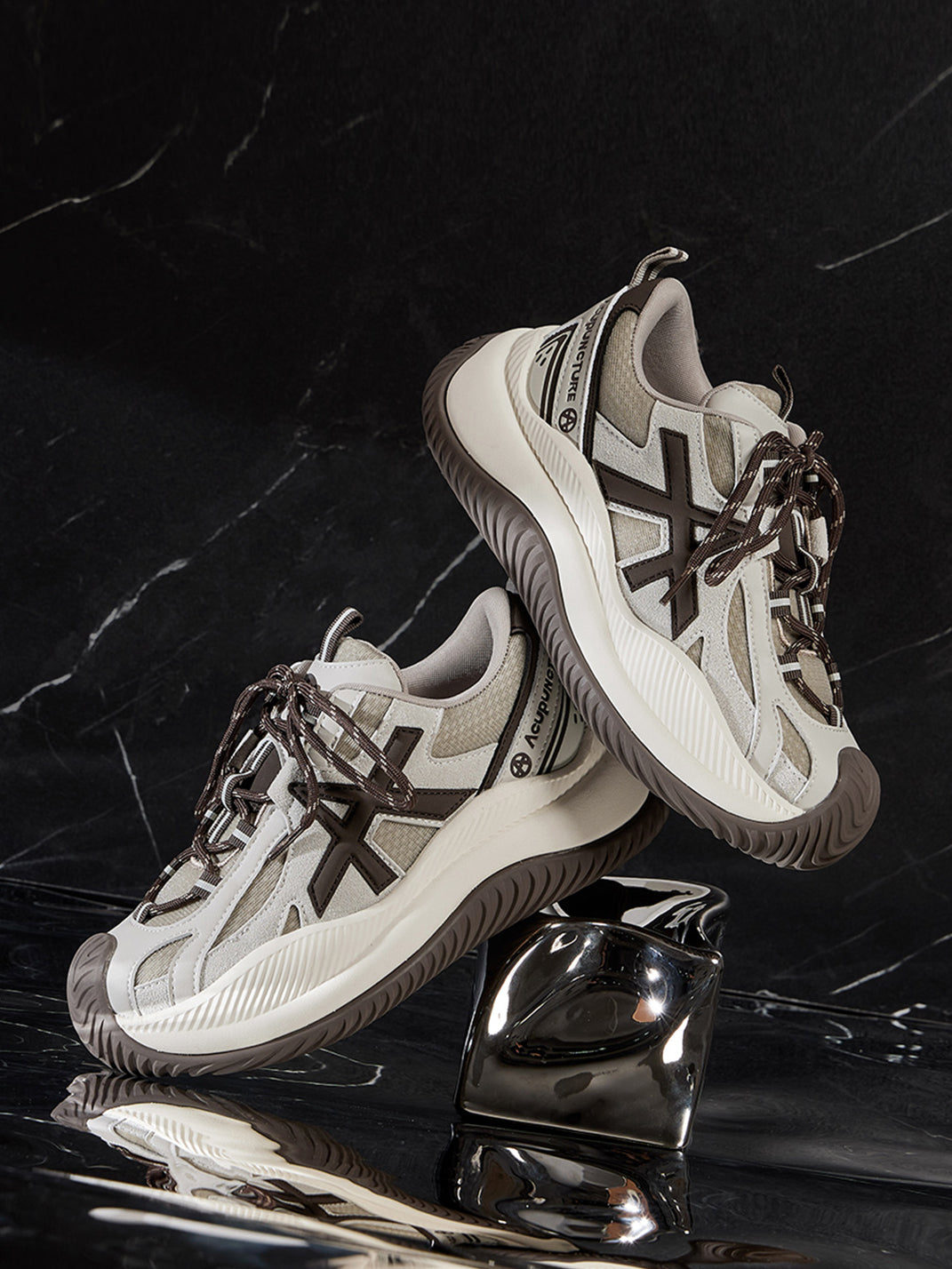 Star-Lace Wave-Sole Chunky Sneakers - View 34