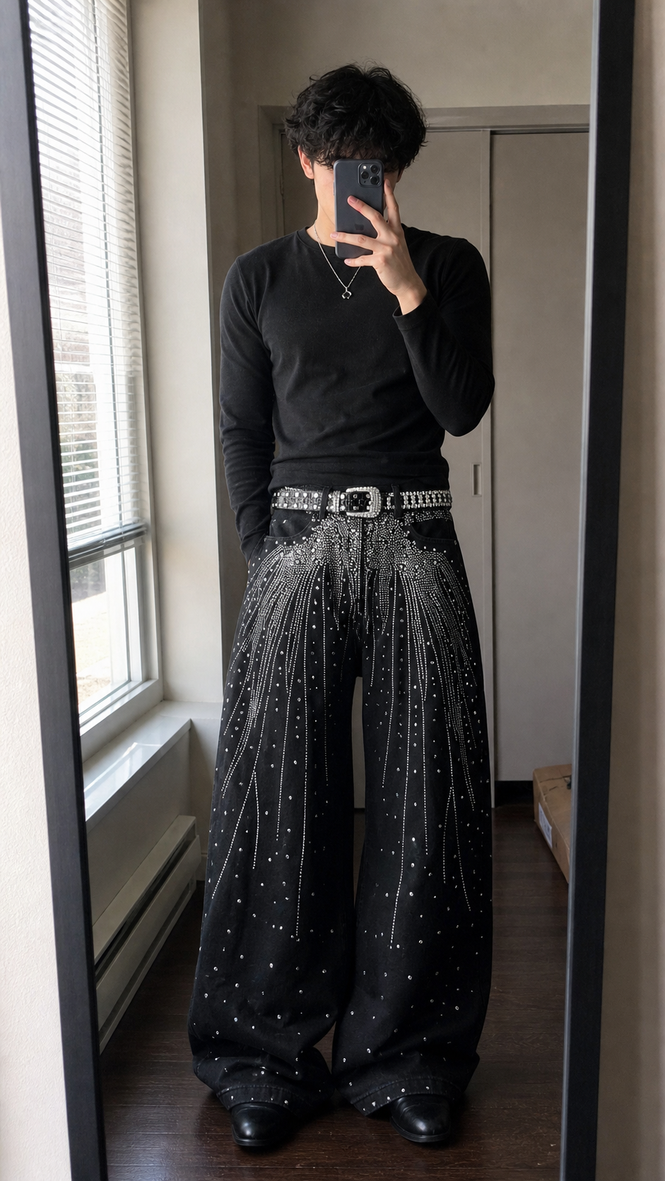 Starlit Cascade Rhinestone Wide-Leg Jeans UGC showcase 2