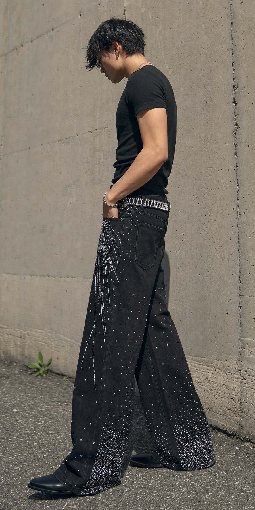 Starlit Cascade Rhinestone Wide-Leg Jeans UGC showcase 4