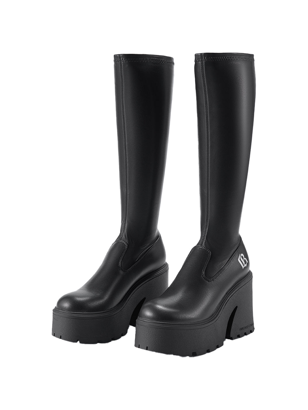 Stretch Platform Knee-High Boots - View 8
