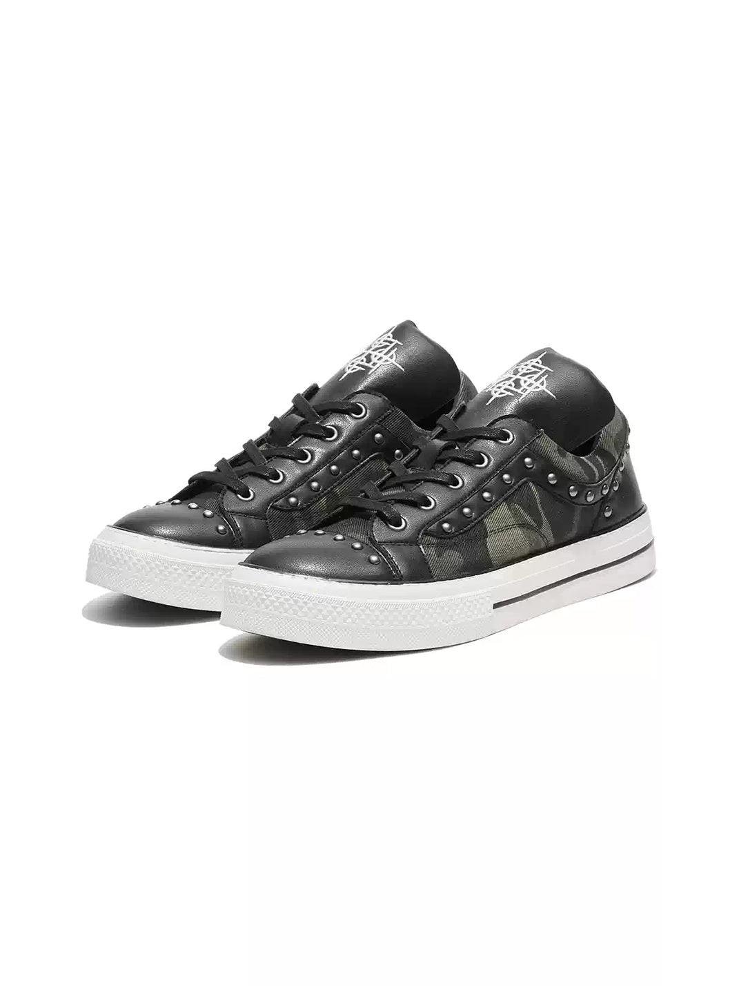 Studded Camo Panel Platform Sneakers - view 2