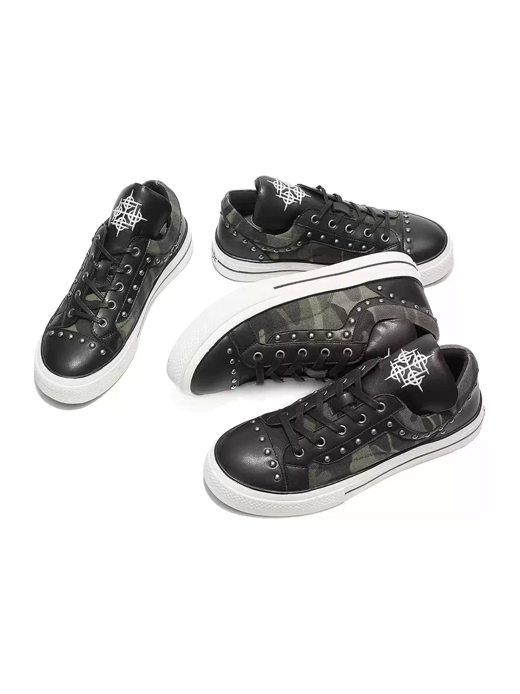 Studded Camo Panel Platform Sneakers - view 5