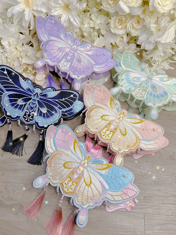 Embroidered Butterfly Tassel Bag product view 1