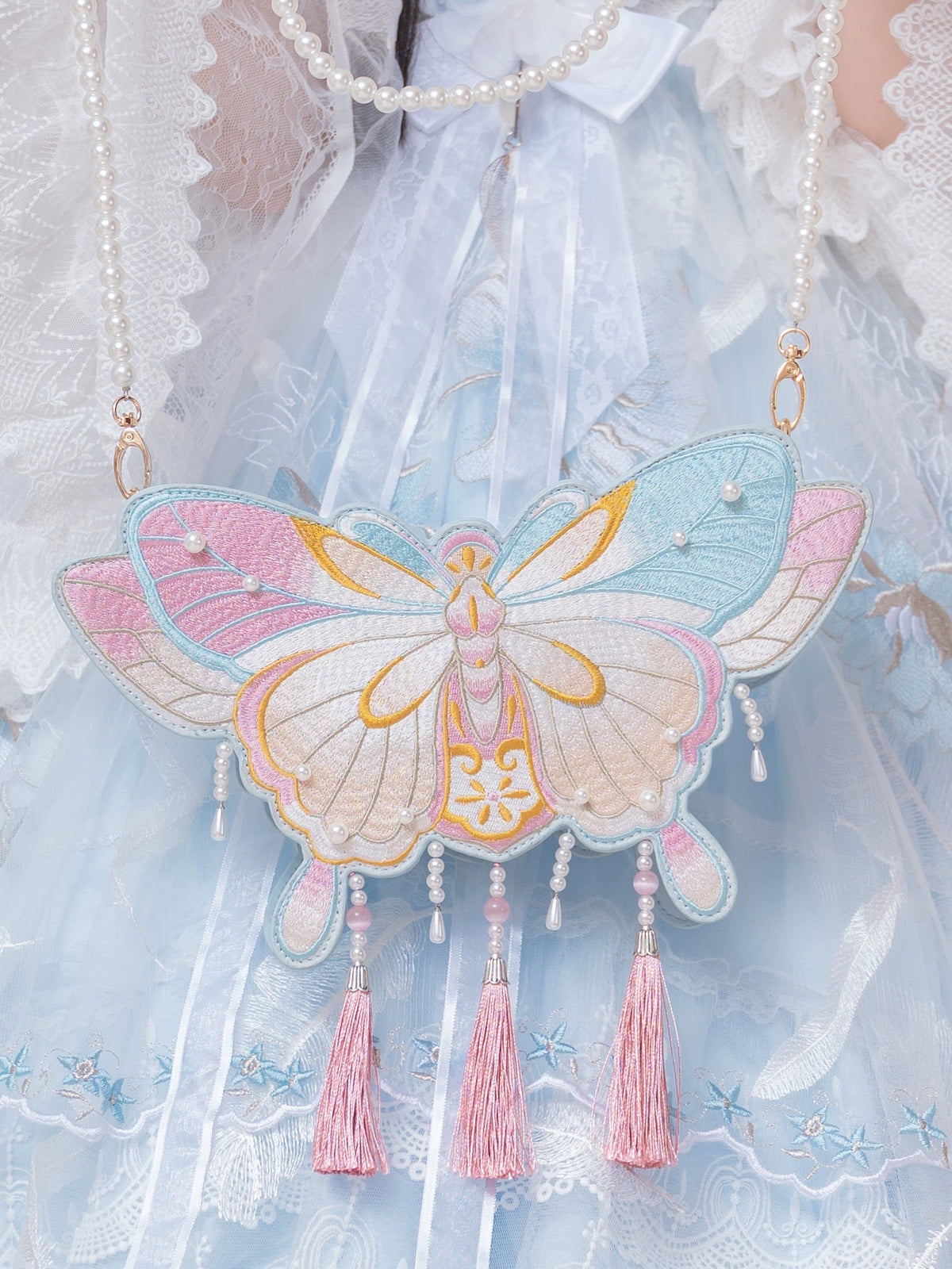 Embroidered Butterfly Tassel Bag product view 3