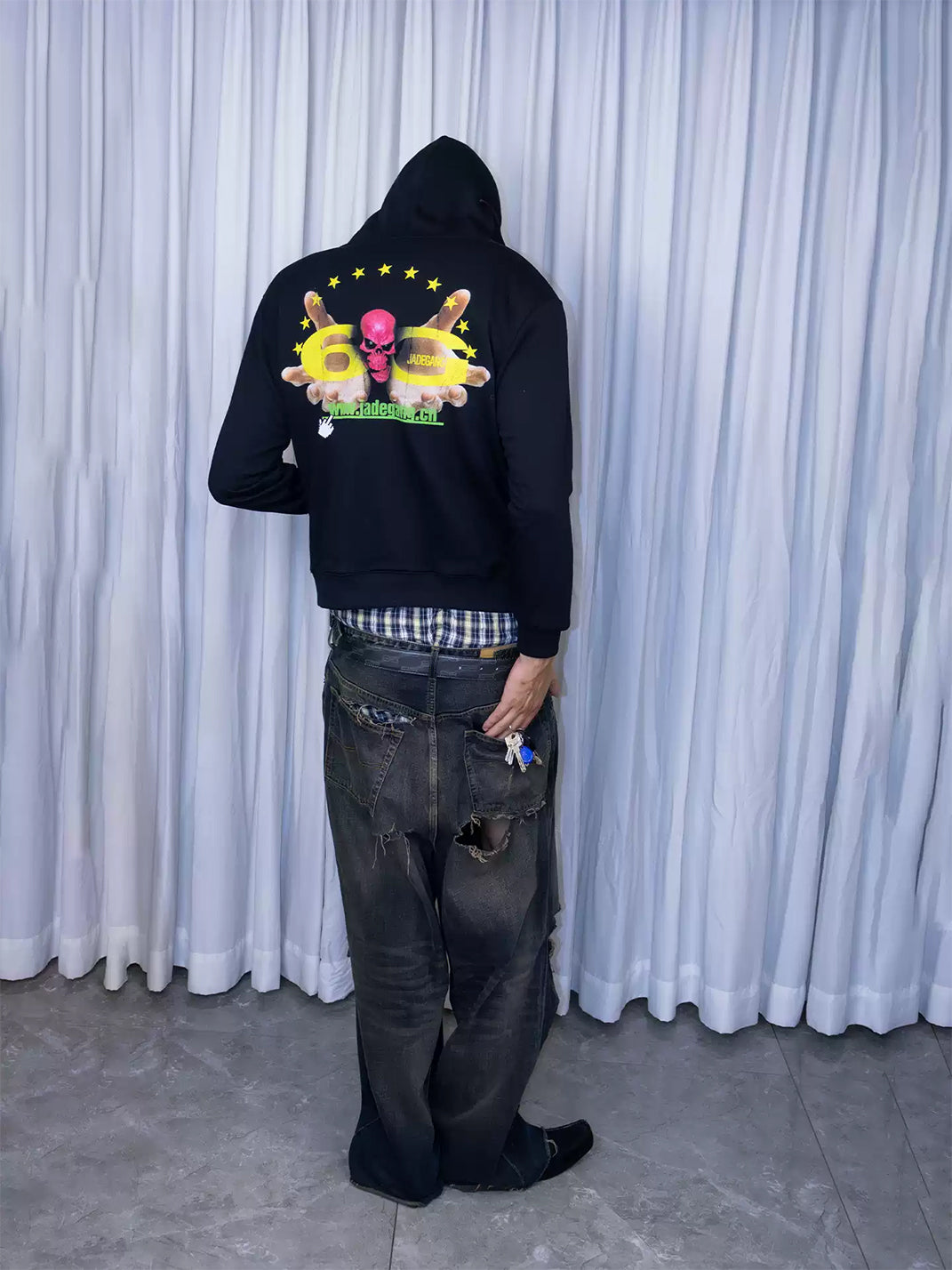 Surreal Collage Boxy Cotton Hoodie — product view 5