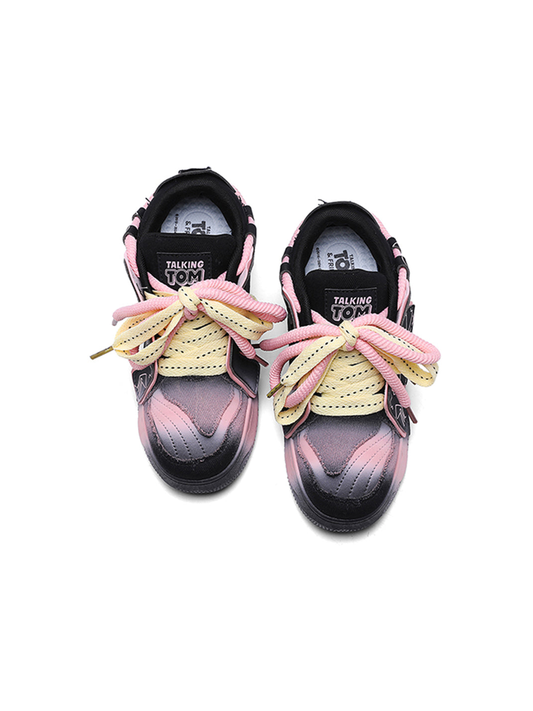 Graphic Pink-Trim Chunky Low-Top Sneakers - View 8