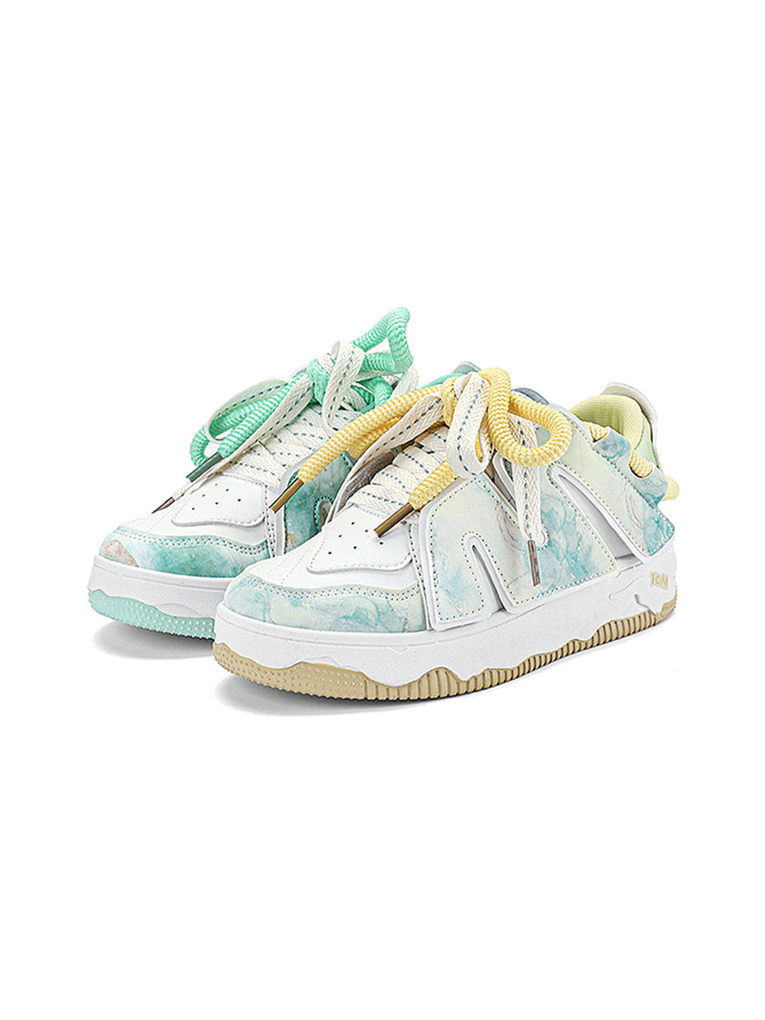 Graphic Pink-Trim Chunky Low-Top Sneakers - View 10