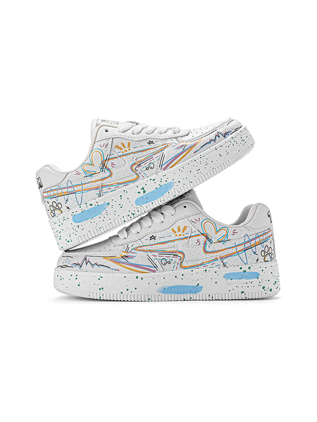 Graffiti Lightning Low-Top Court Sneakers - View 6