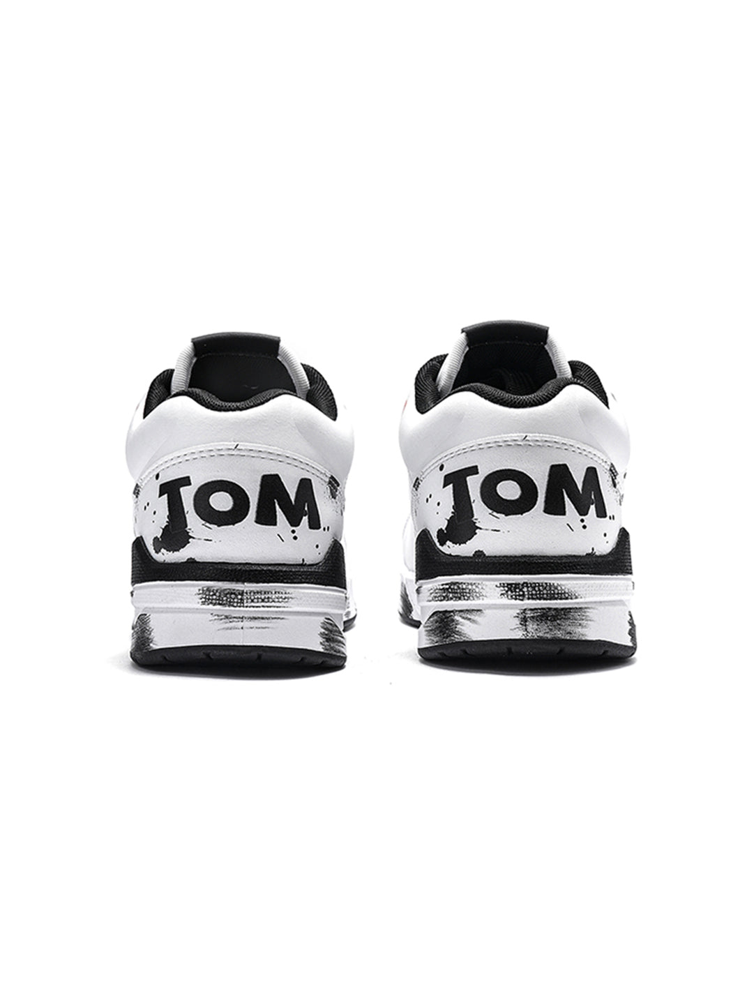 Scuffed Flame-Graphic Court Sneakers - View 8