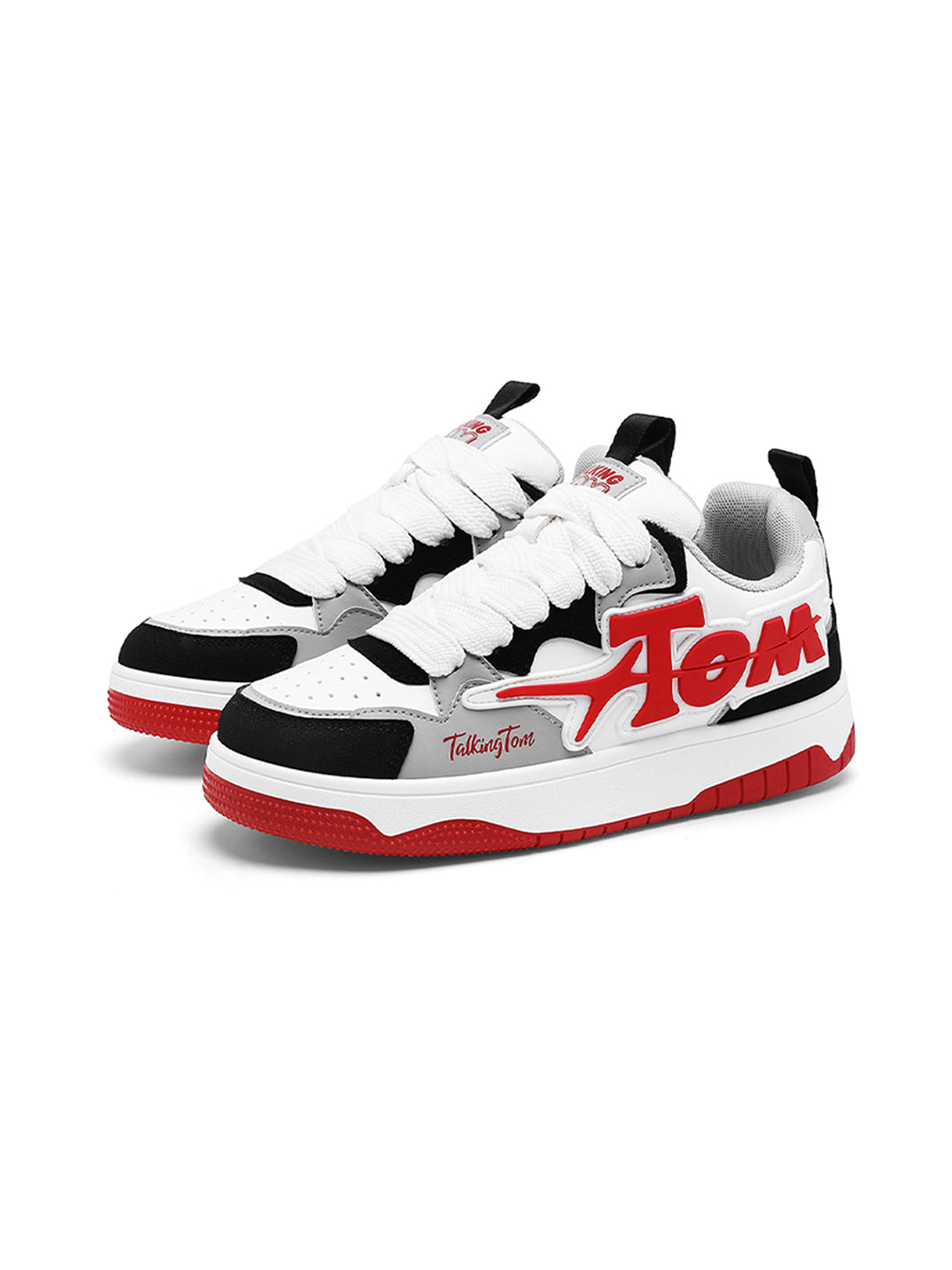Oversized-Letter Colorblock Court Sneakers - View 5