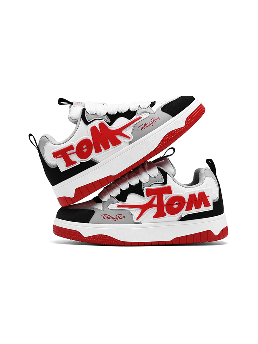 Oversized-Letter Colorblock Court Sneakers - View 6