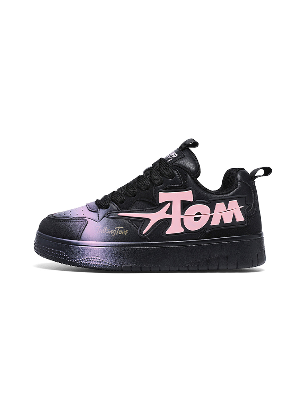 Oversized-Letter Colorblock Court Sneakers - View 9