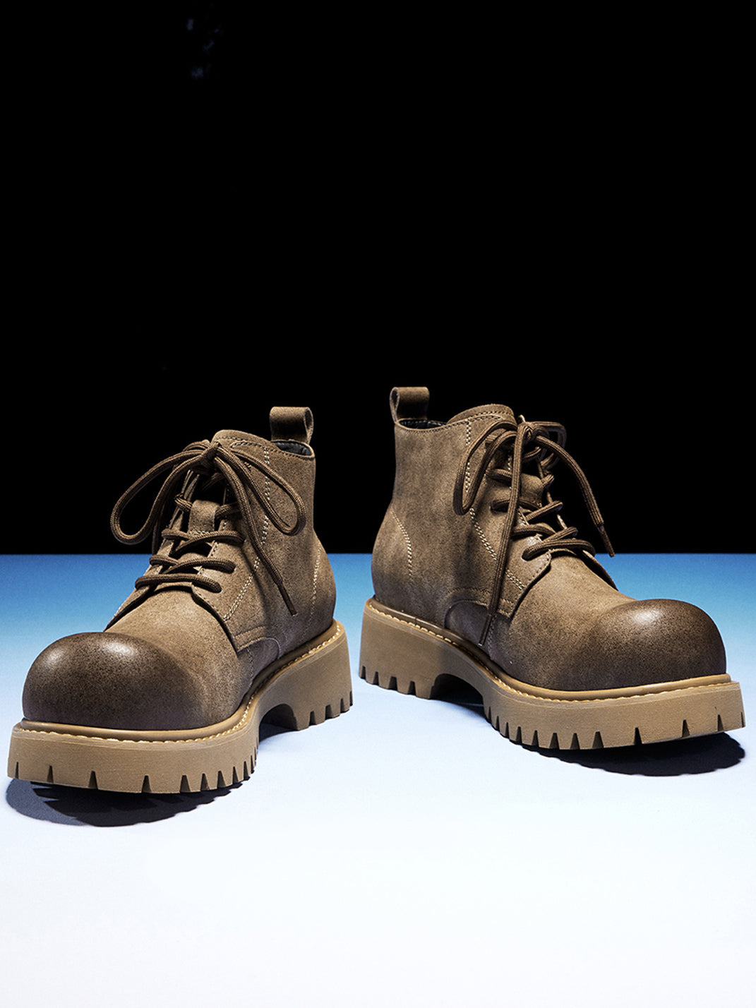 Tan Round-Toe Lug-Sole Work Boots - View 22