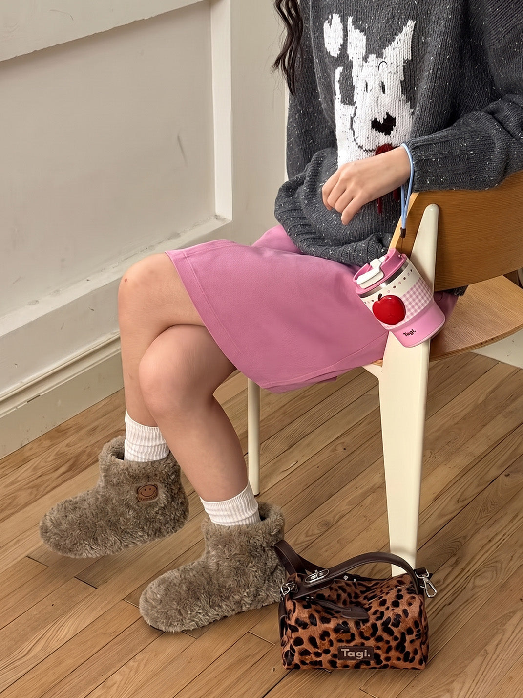 Teddy Bear Plush Platform Ankle Boots - View 7