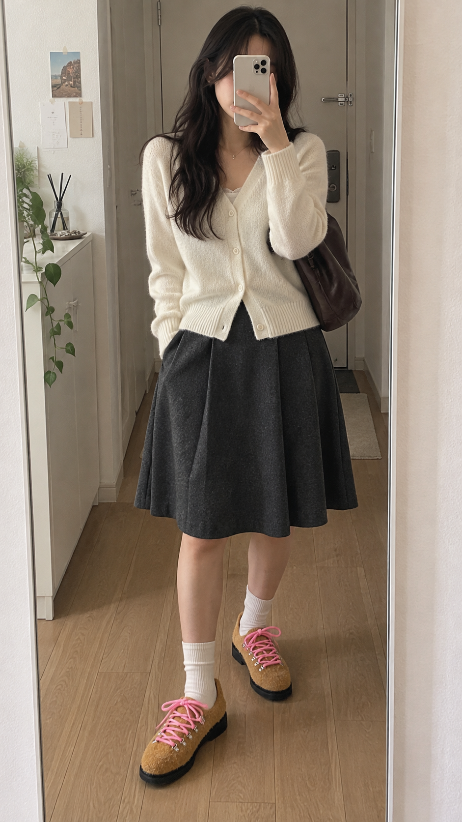 AI-styled look: Textured Suede Metal-Eyelet Derby Shoes, Khaki — Home mirror