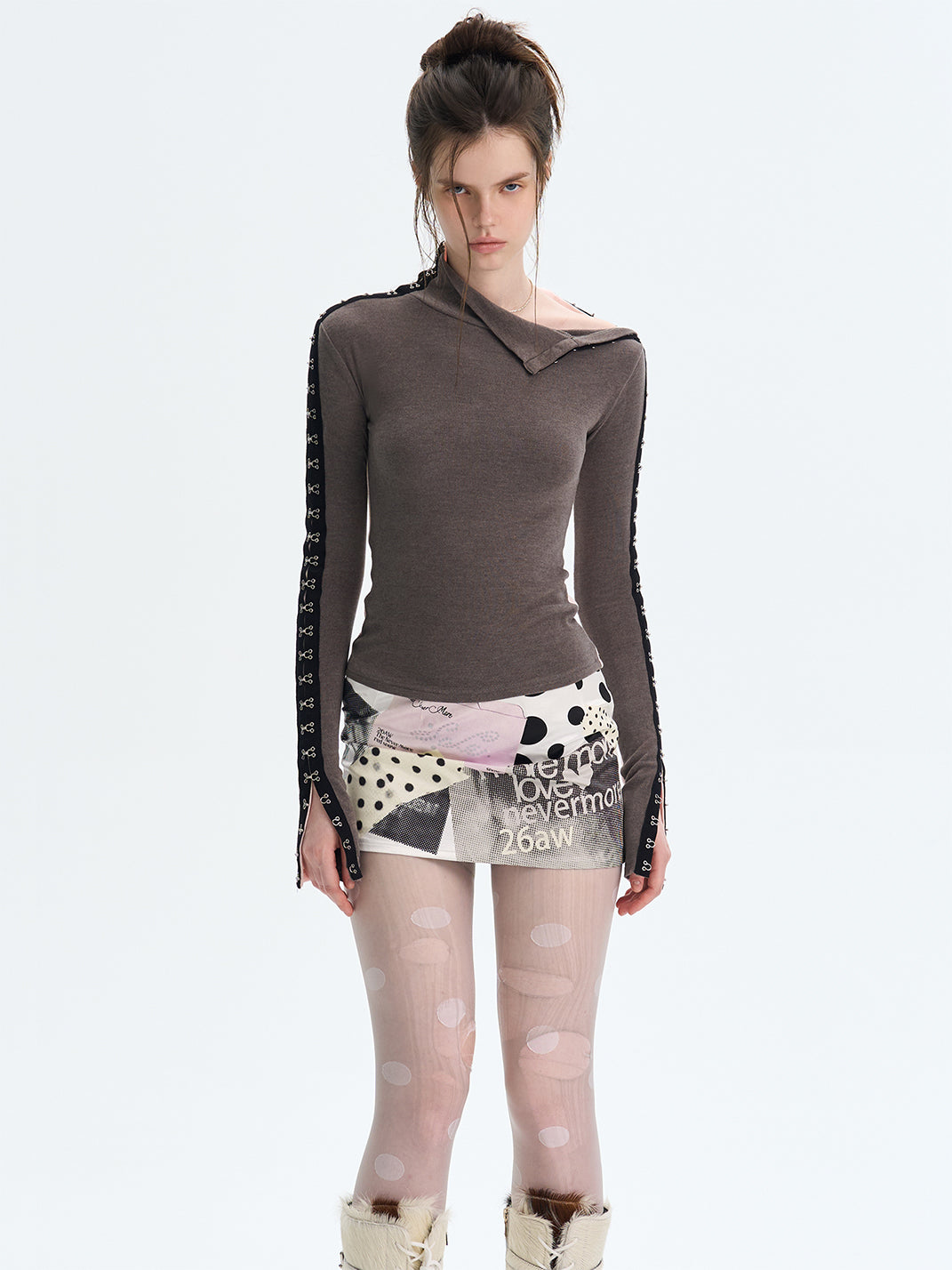 Reversible Brushed Turtleneck Base-Layer Top - View 11