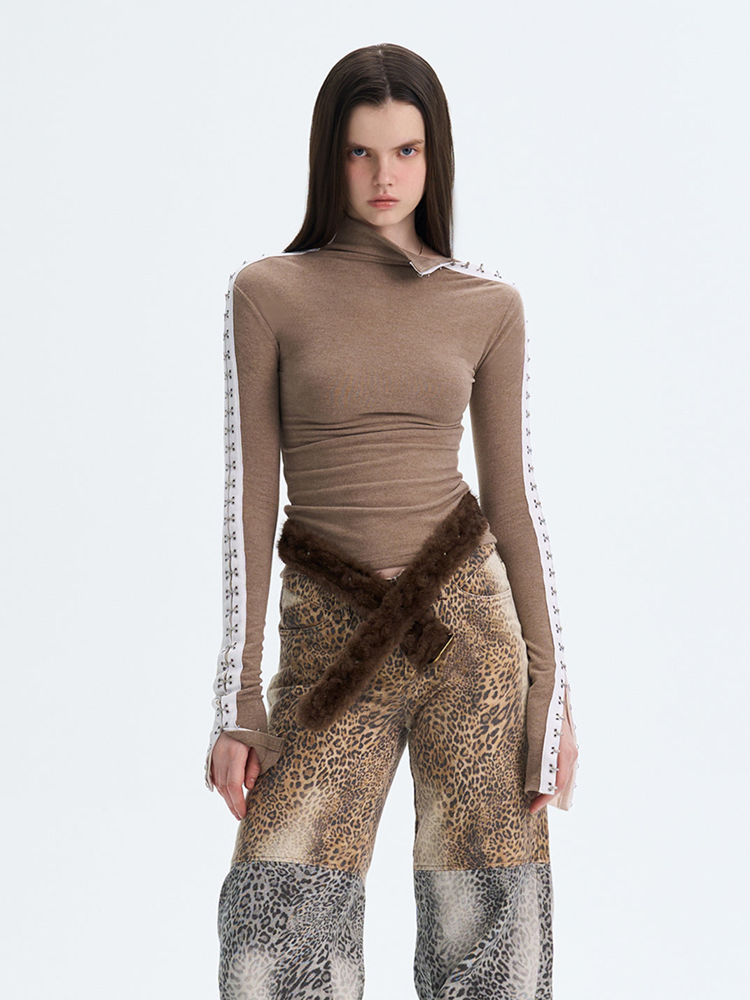 Reversible Brushed Turtleneck Base-Layer Top - View 15