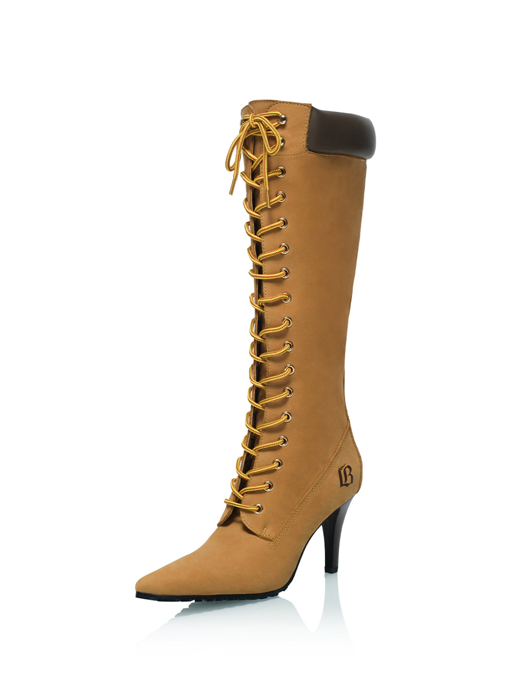 Corset-Lace Pointed Knee-High Boots - View 6