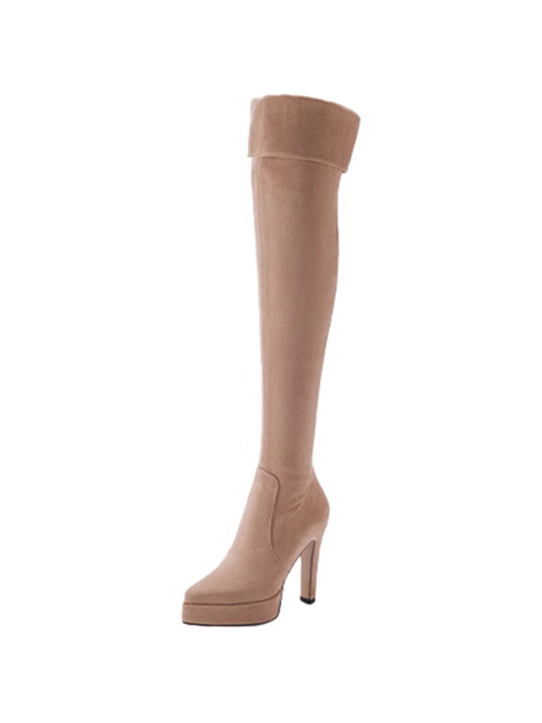 Stretch Suede Over-the-Knee Stiletto Boots - View 7