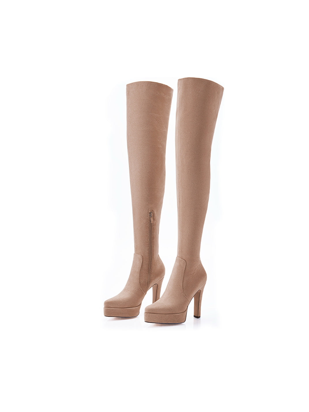 Stretch Suede Over-the-Knee Stiletto Boots - View 8