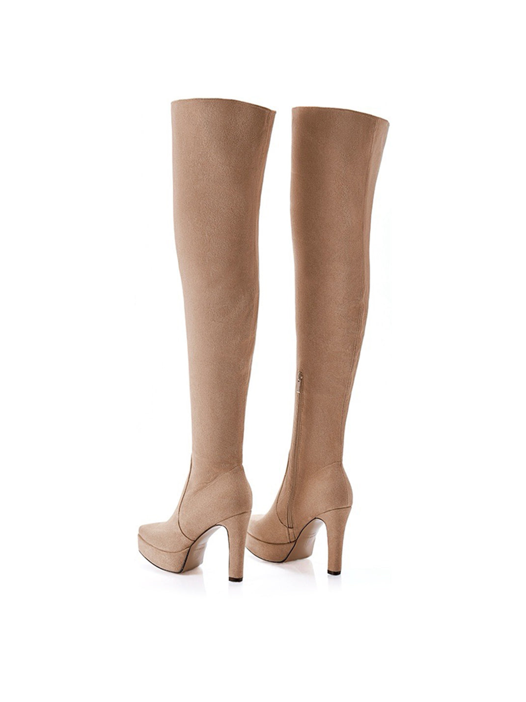 Stretch Suede Over-the-Knee Stiletto Boots - View 10