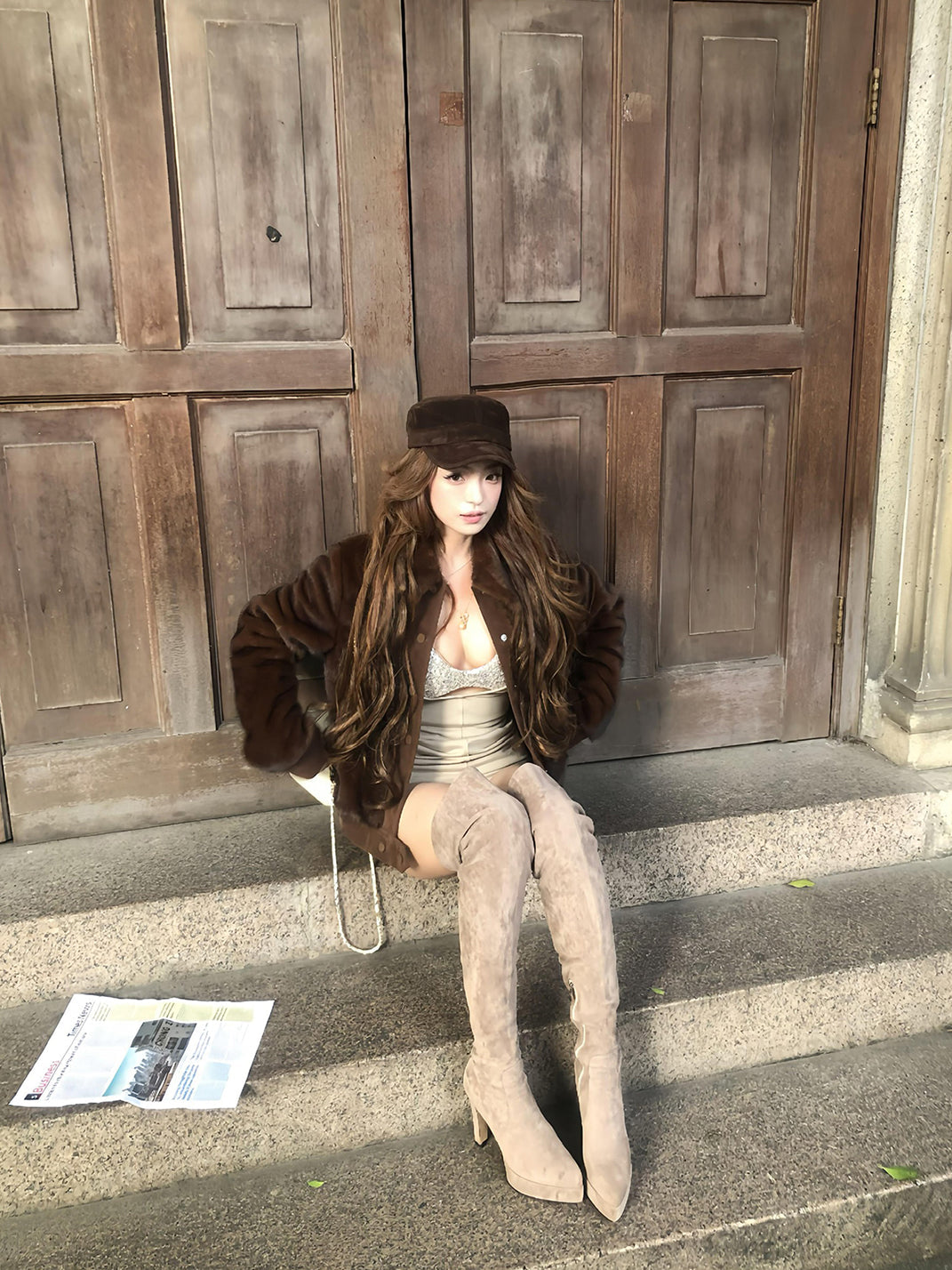 Stretch Suede Over-the-Knee Stiletto Boots - View 13