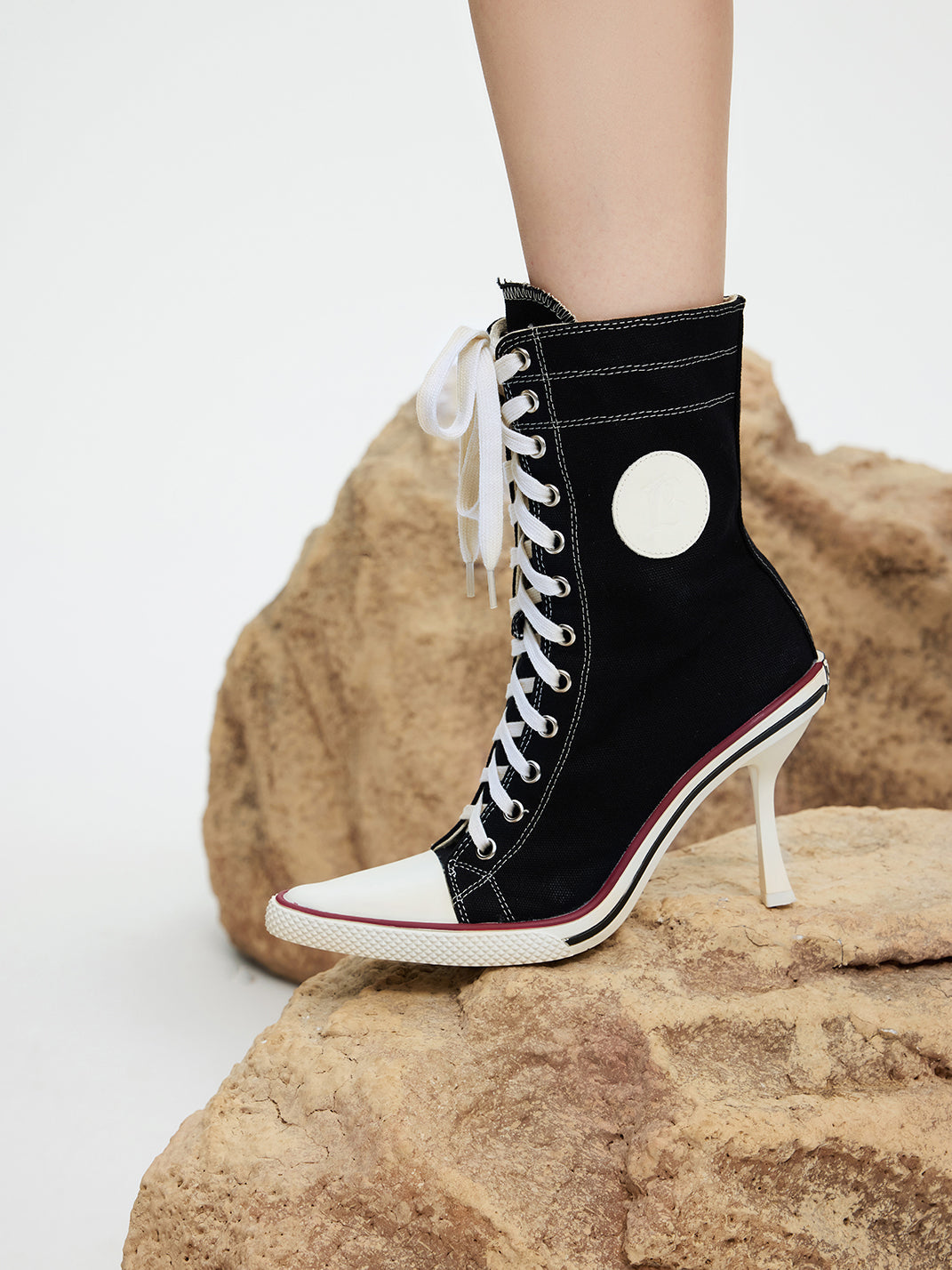 Sporty 8cm Canvas Heel Boots - View 6