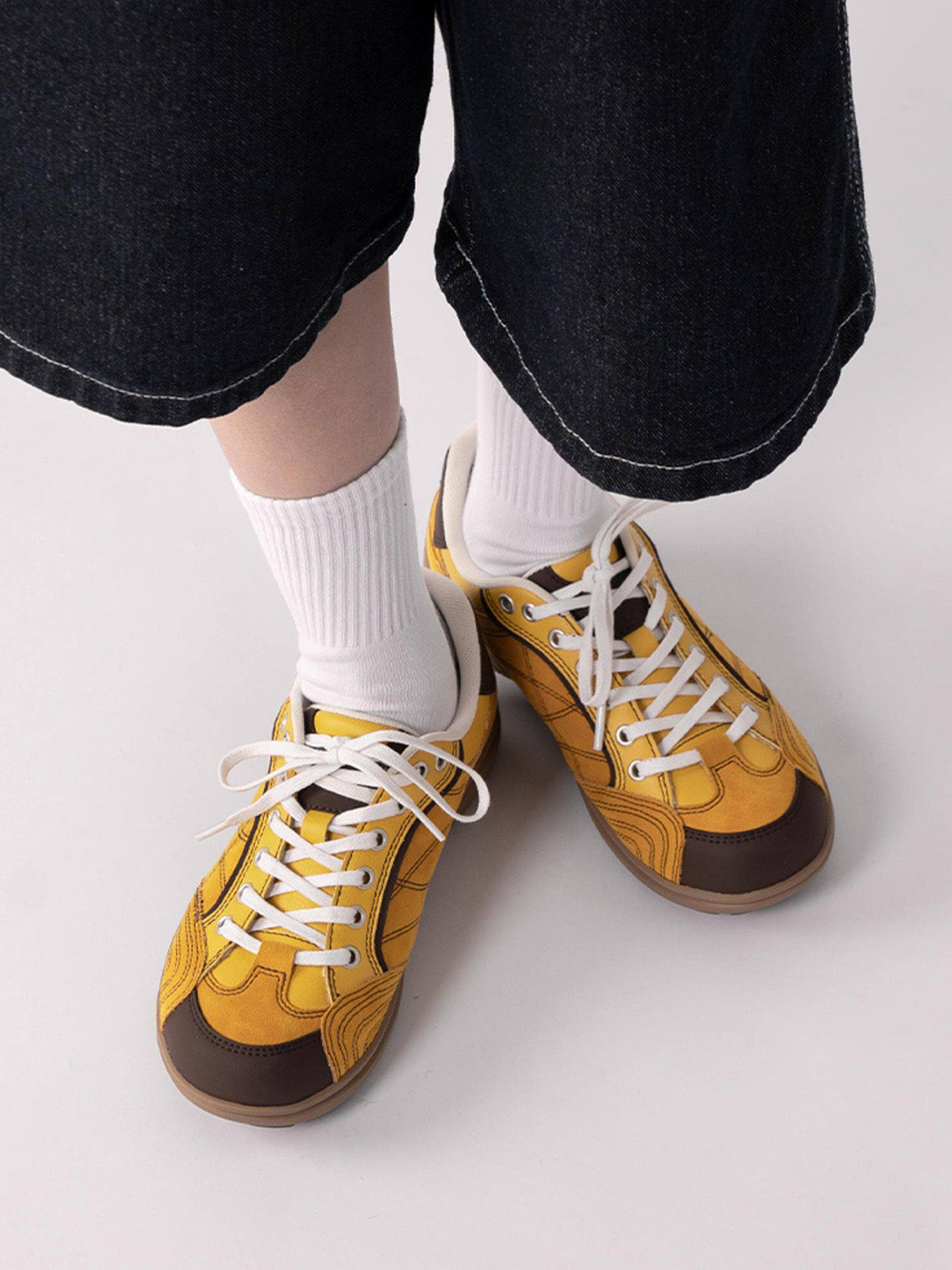 Vintage Colorblock German Trainer Sneakers - View 2