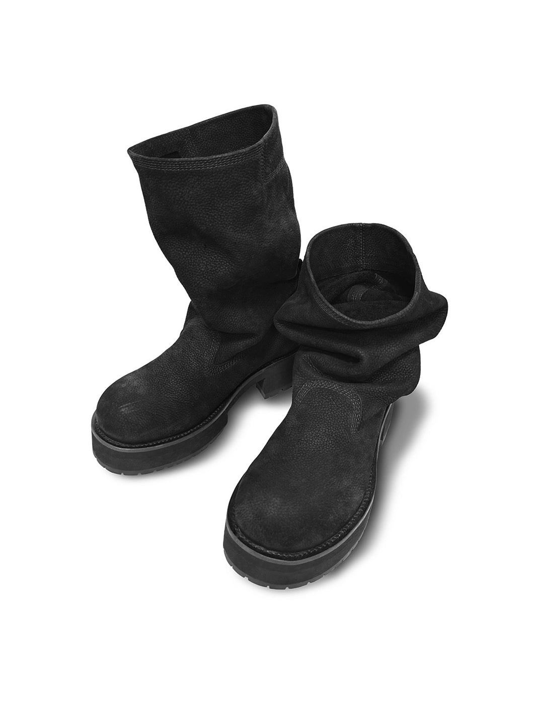 Tumbled Leather Slouch Mid-Calf Boots - View 6