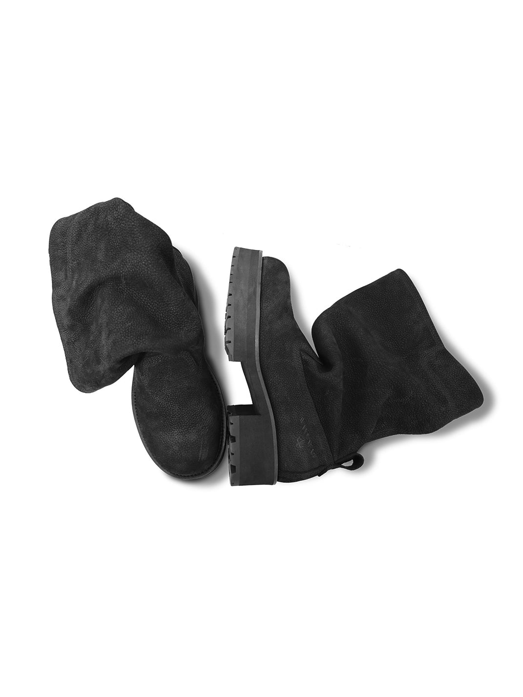 Tumbled Leather Slouch Mid-Calf Boots - View 8
