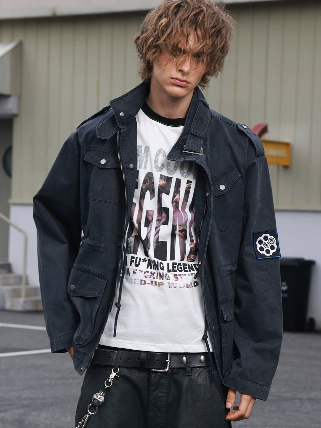 Washed Canvas Drawstring Utility Jacket - view 2