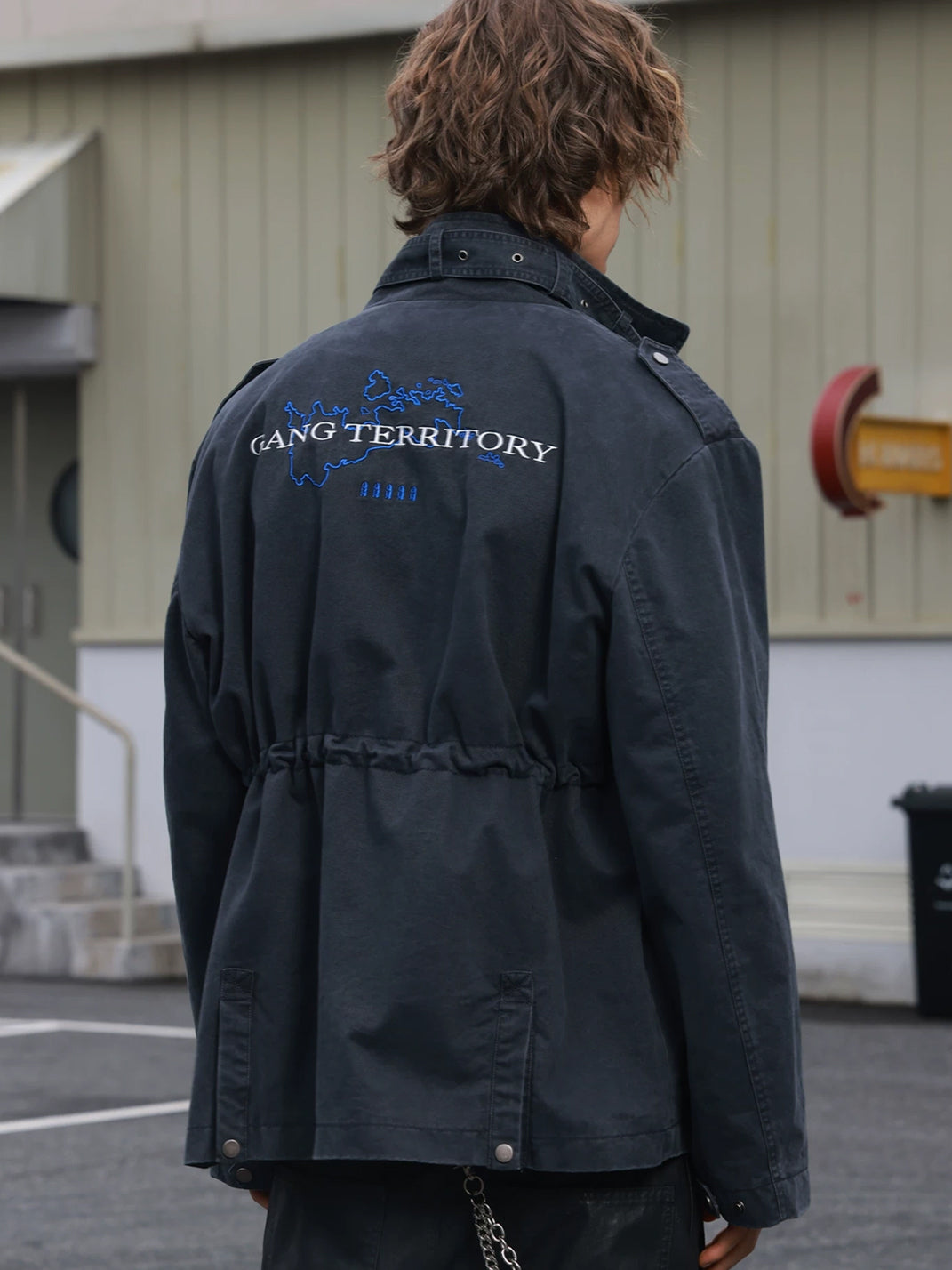 Washed Canvas Drawstring Utility Jacket - view 3