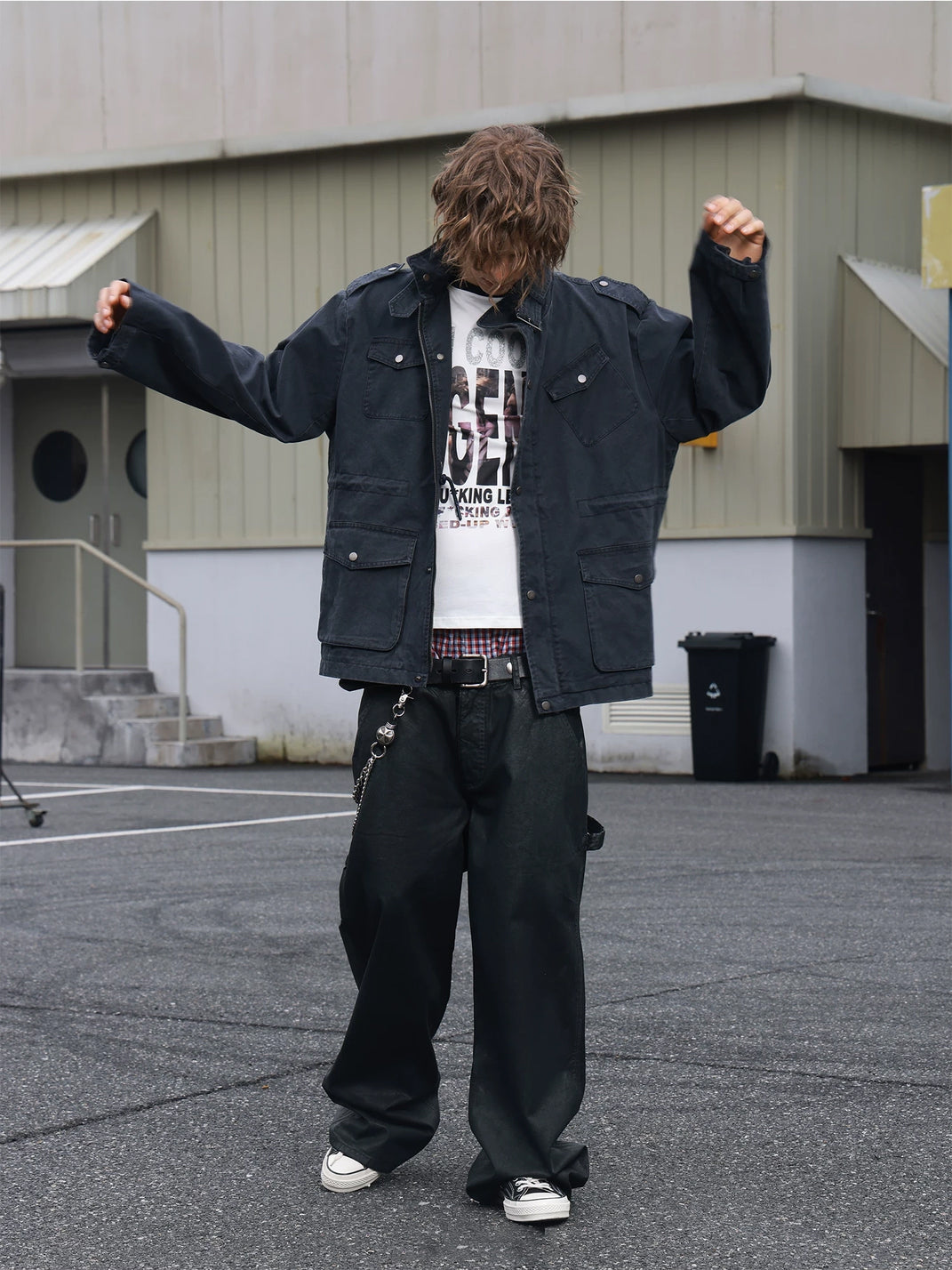 Washed Canvas Drawstring Utility Jacket - view 4