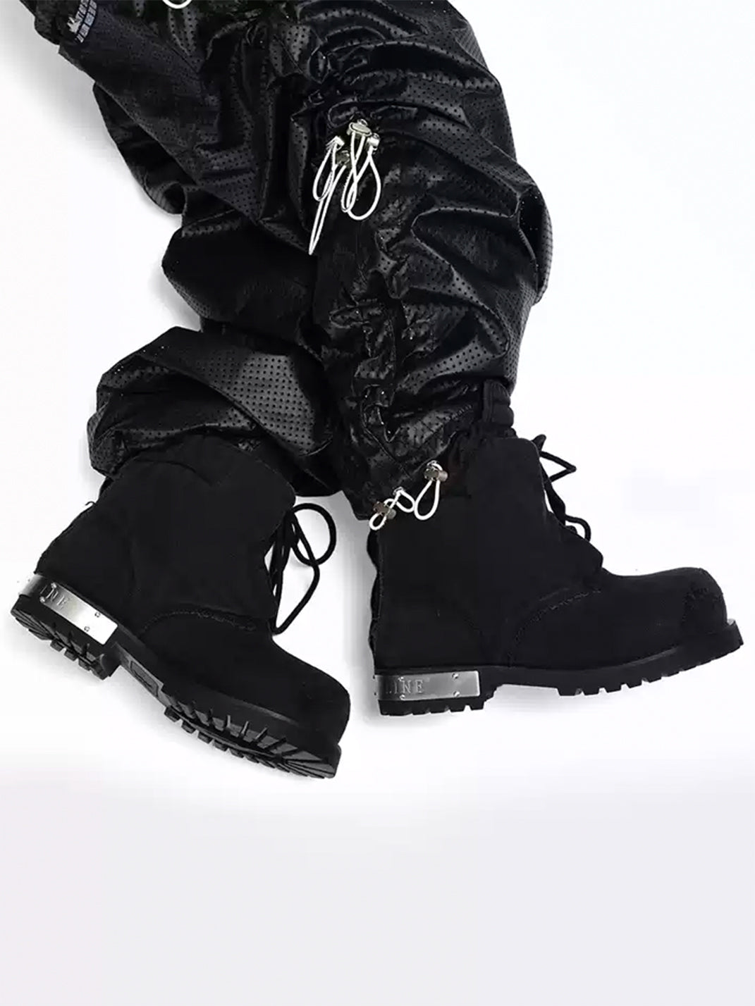 Washed Canvas Heavy-Sole Lace-Up Boots — product view 2