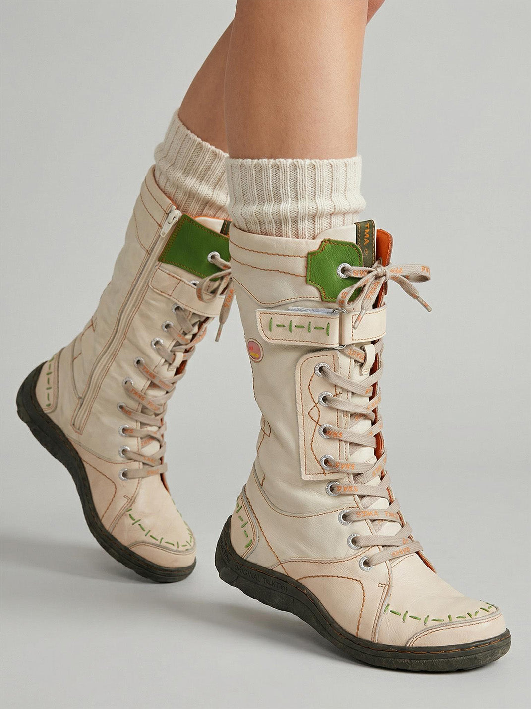 Washed PU Fleece-Lined Y2K Tall Boots - View 21