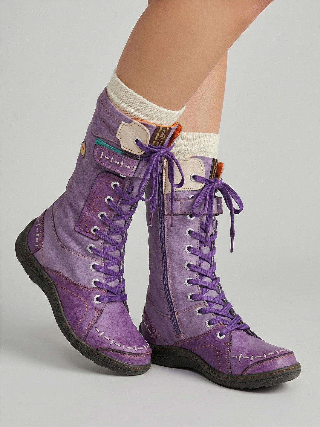 Washed PU Y2K Tall Boots - Lining Options | Chiclara