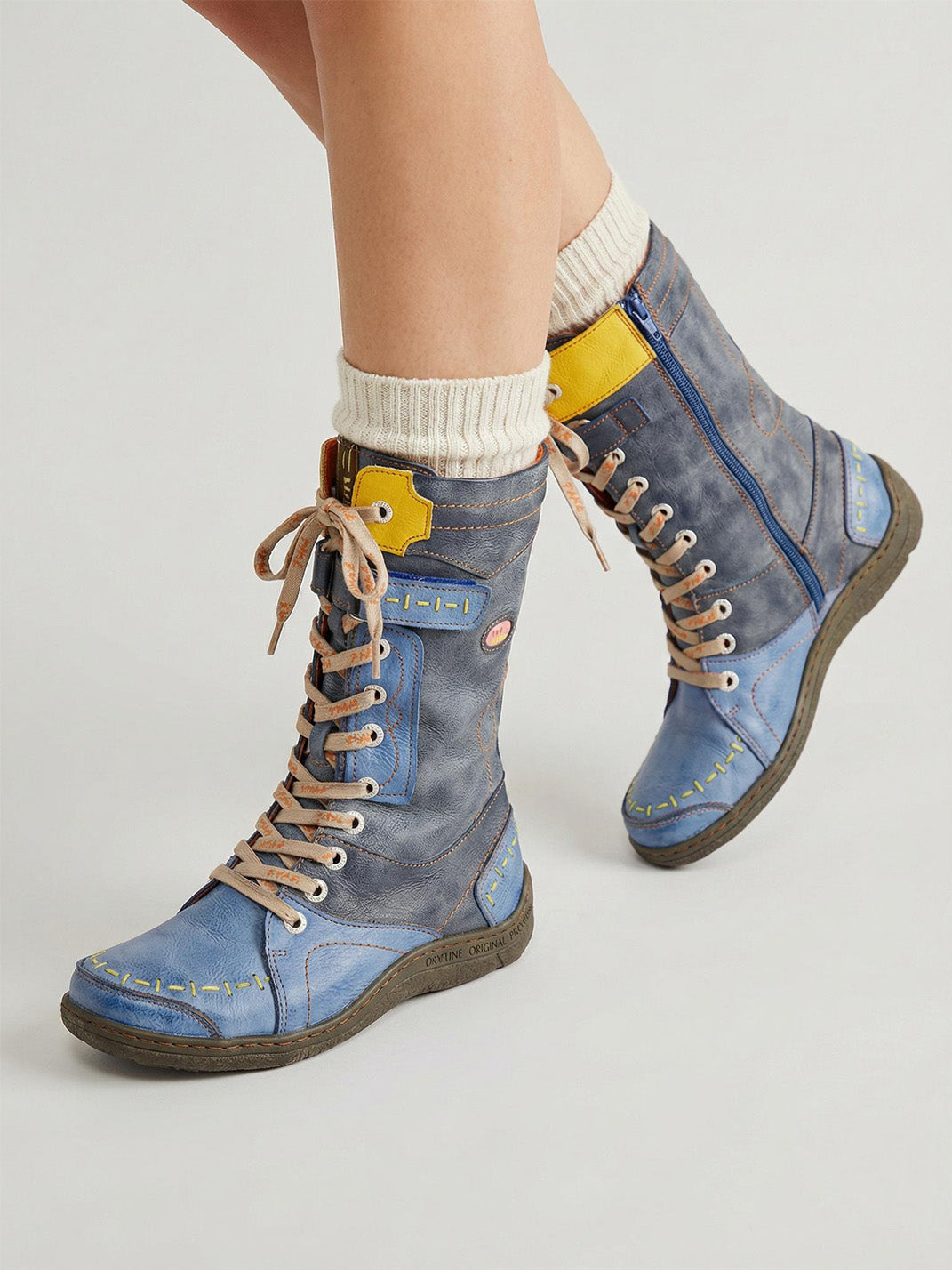 Washed PU Fleece-Lined Y2K Tall Boots - View 31