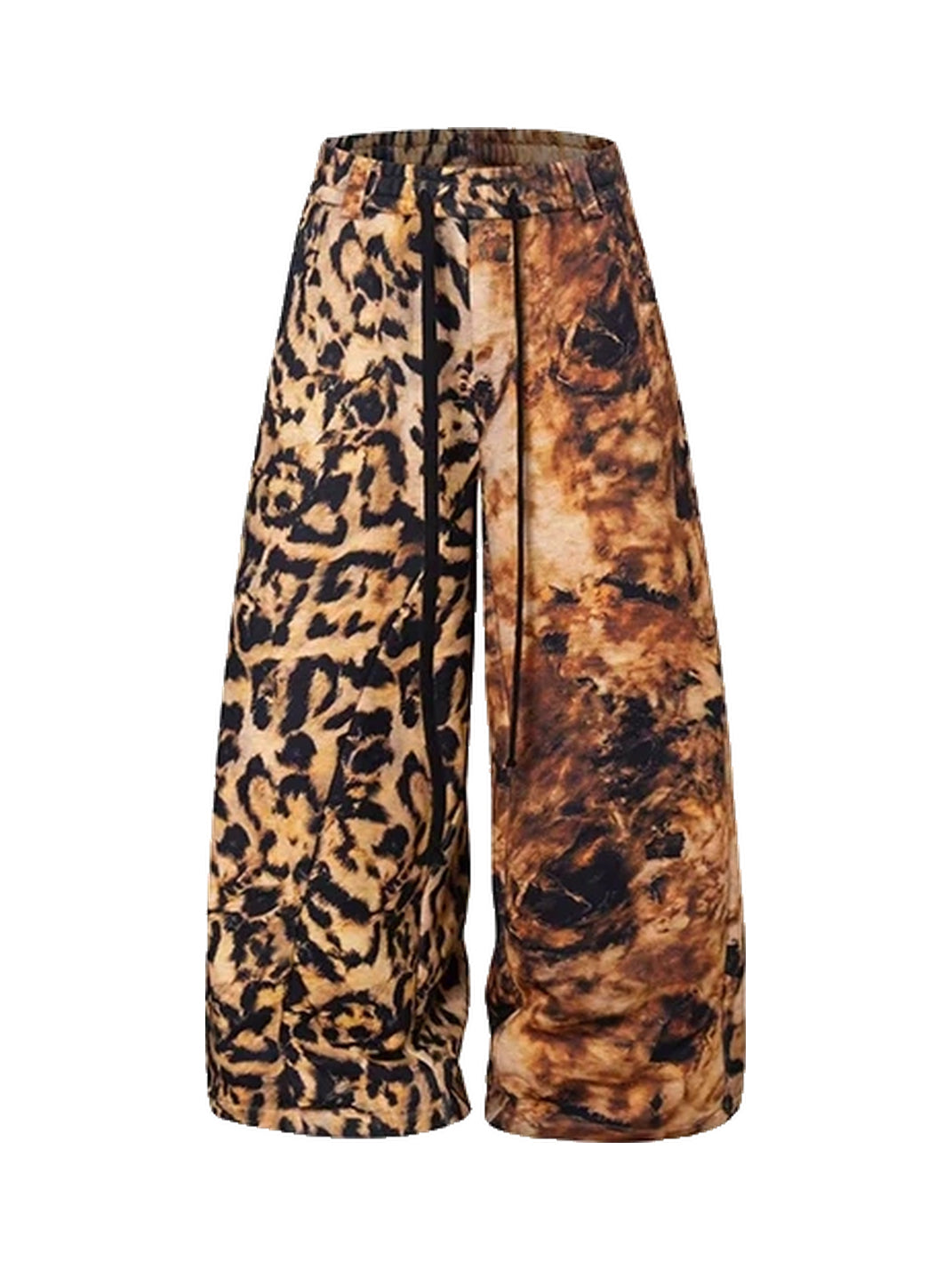 Weathered Leopard Wide-Leg Drawstring Pants — product view 1