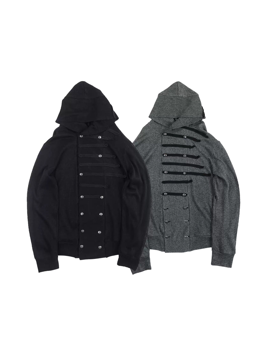 Woven-Trim Cropped Double-Breasted Hoodie Jacket - View 7