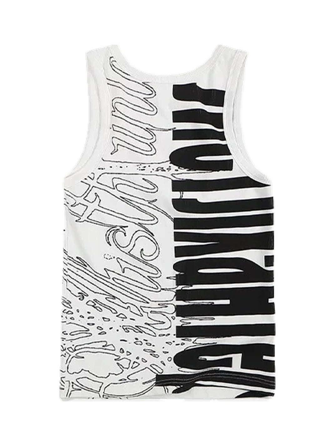 Line-Graphic Fitted Ribbed Tank Top - View 4